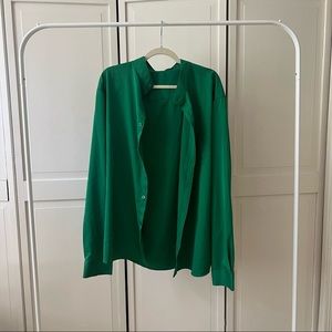 Green Button Down